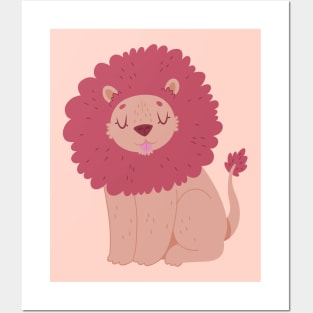 Pink Lion Posters and Art